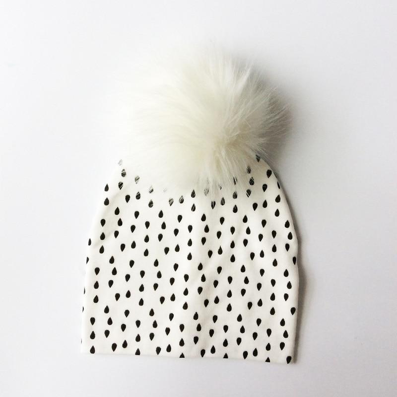 Luxury Modern Baby Hat Cotton Printing Hat With Pompon For Girls Autumn Winter Boys Caps Children Bonnet For Kids