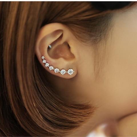 Luxury Shiny Crystal 925 Sterling Silver Earrings For Women In Fashion Style