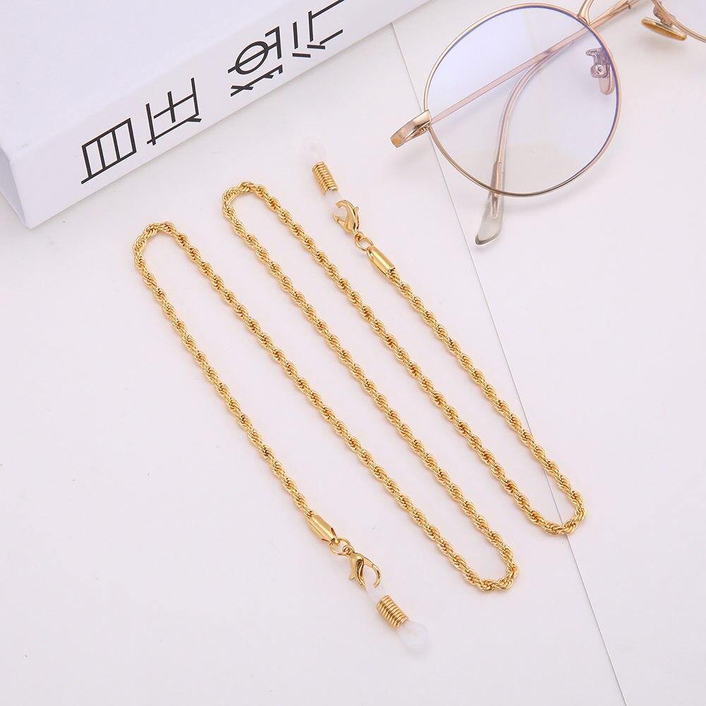 18K Gold Plated Eyeglass Chain Sunglasses Eyewear Strap Holder Reading Glasses Retainer for Women