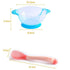 3Pcs Set Baby Dishes With Suction Cup Assist Food Bowl Temperature Sensing Spoon Baby Tableware Baby Utensils Spoon+Fork