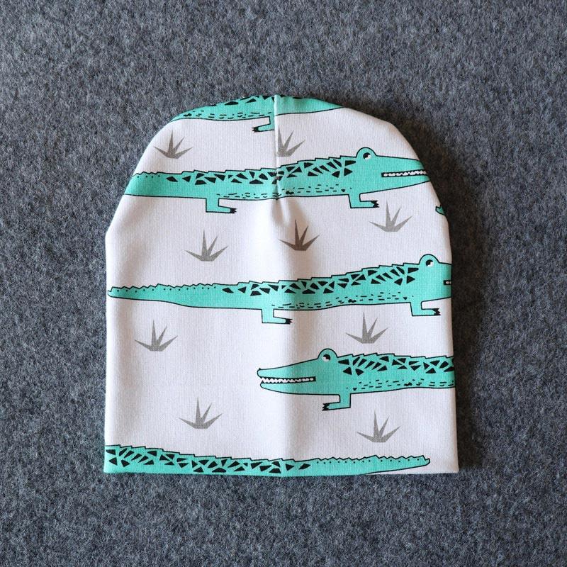 New Cotton Baby Cartoon Print Newborn Hat Elastic Toddler Infant Cap For Girls and Boys Kids