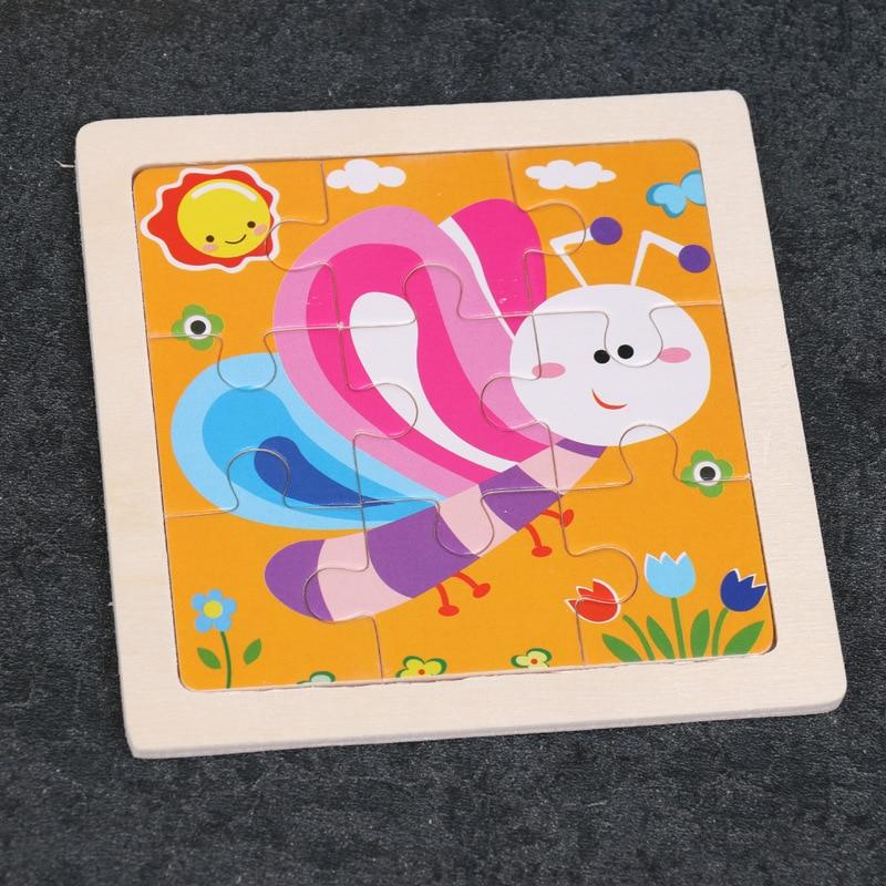 10pcs Of Wood Puzzle Baby Young Children Early Lessons Learned Intelligence Cartoon Animal Puzzle Wooden Toys Education Puzzles