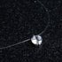 Elegant Zircon Pendant Shiny Modern Choker Luxury For Women Fish-Line Necklace Amazing Jewelry Transparent Invisible Line Fashion