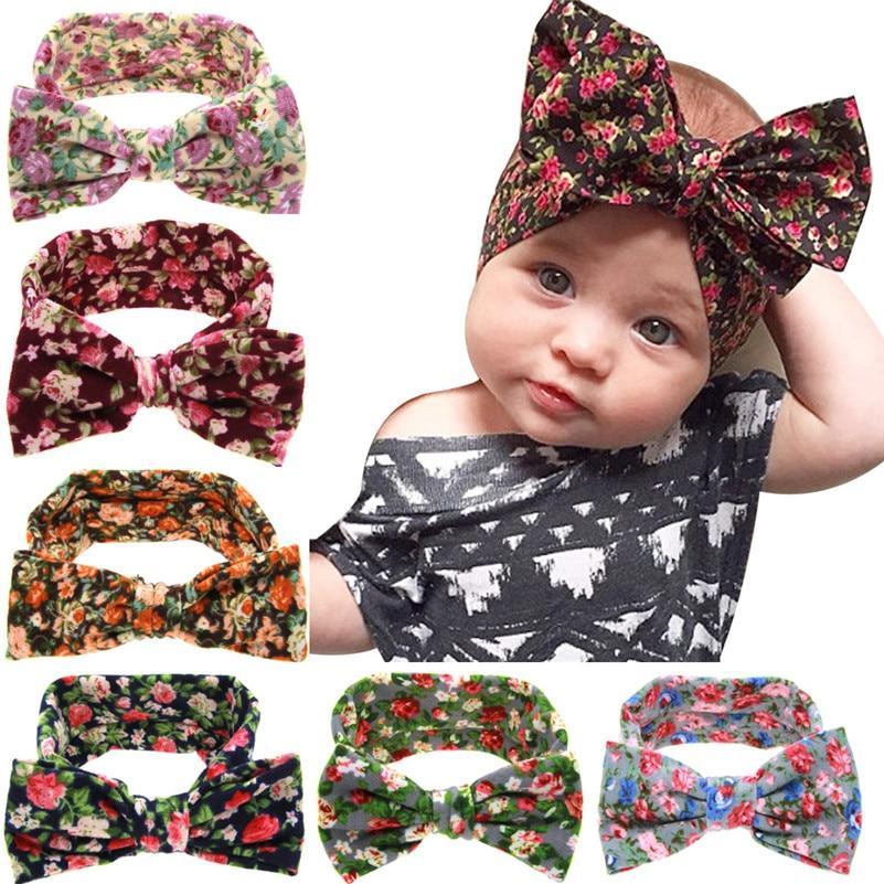 Luxury Modern Headbands Turban Head Wrap Hair Accessories Ear Printing Flowers Headwear New Bow For Kids