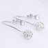 Luxury Elegant Sterling Silver Shiny Crystal Stud Earrings For Women In Fashion Style