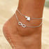 Anklet Heart Infinity Silver Color Ankle Bracelet 26 Letter Anklets For Women Foot Jewelry Style