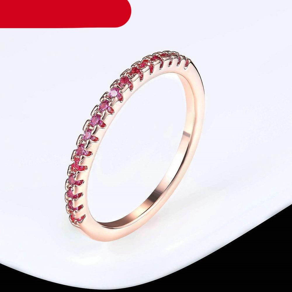 Diamond Wedding Ring For Women In Classical Multicolor Mini Cubic Zirconia Rose Gold Style Color Cubic Zirconia Jewelry