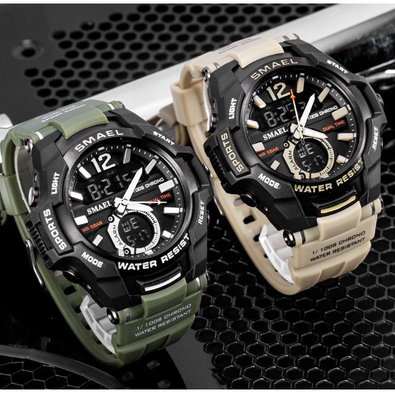 New Modern Luxury Sport Watch For Men Fashion Casual Alarm Clock 50M Waterproof In Military Chrono Dual Display Style Wristwatches Relogio Masculino