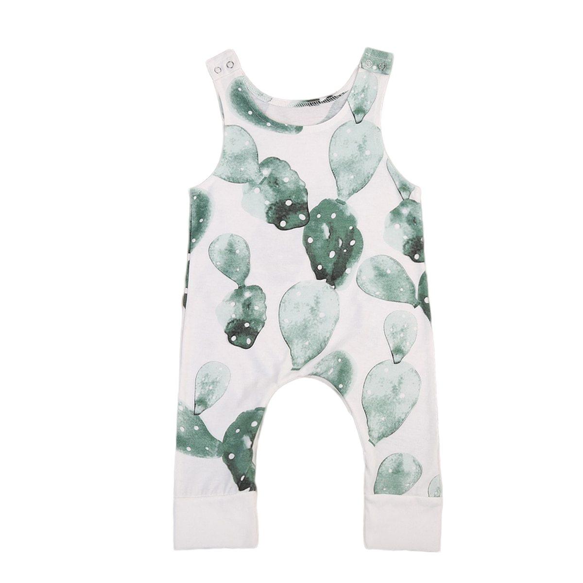 New Infant Baby Girl Boy Cactus Printed Romper Sleeveless Jumpsuit Playsuit Outfit For Girls And Boys In Modern Style