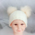 Modern Trend Children's Winter Toddler Baby Kids hat Cap With Two Double Pompom Ears Funny Hat