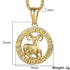 Luxury Gold Men and  Women Zodiac Medalon Necklace Symbol Cool Jewelry Gift