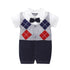 Modern Luxury New Born Baby Summer Gentleman Rompers for Baby Boys Cotton Jumpsuit 0-12M