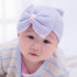 Newborn Baby Girls Striped Headband Headwear Toddler Soft Hat with Bow For Baby Girls