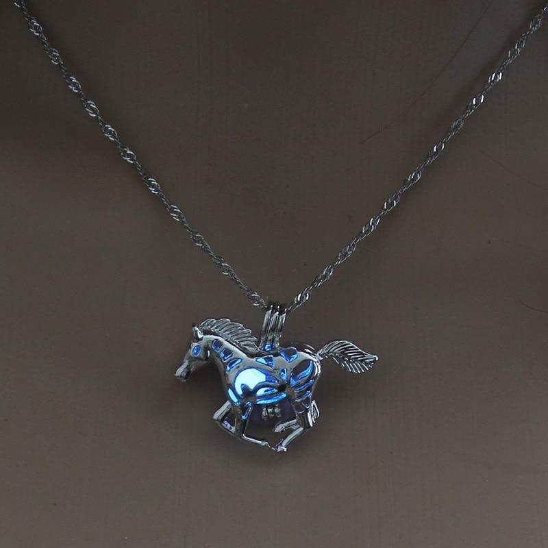 Modern Amazing Moon Glowing Necklace Gem Charm Elegant Jewelry Silver Plated Women Halloween Pendant Hollow Luminous Stone Pendant Perfect Necklace Gifts