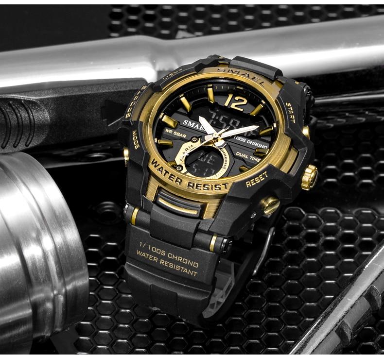 New Modern Luxury Sport Watch For Men Fashion Casual Alarm Clock 50M Waterproof In Military Chrono Dual Display Style Wristwatches Relogio Masculino