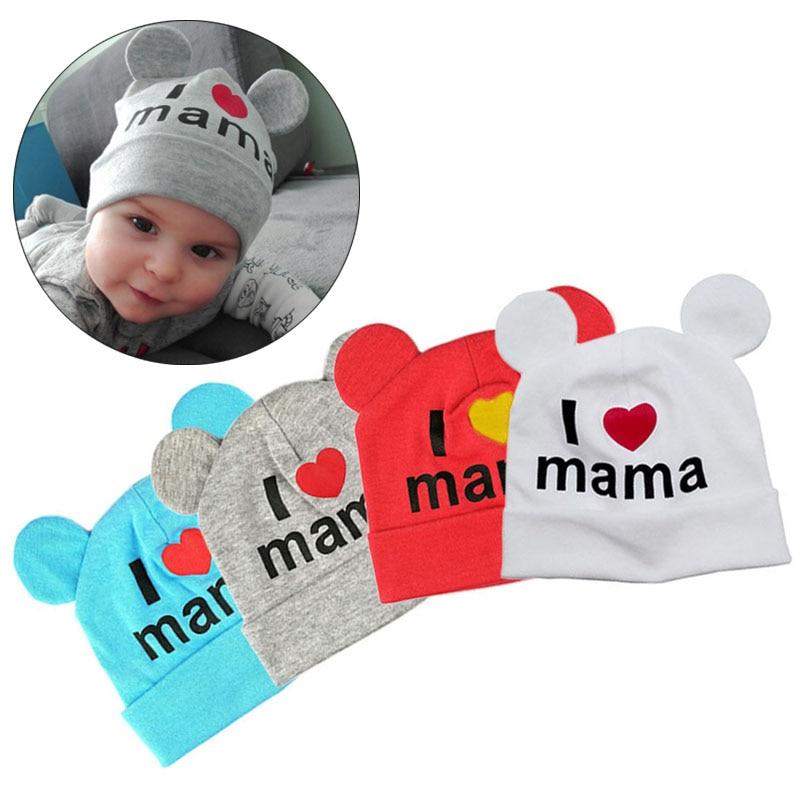 Trend New Baby Hats For Girls Cap Cute Ear Newborn Boys Girls Knitted Print Caps Beanies For  Baby