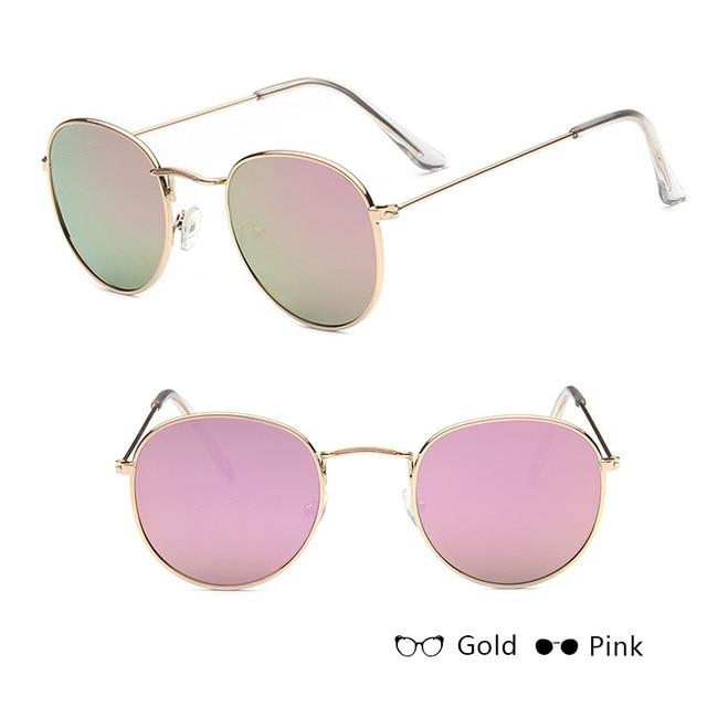 Leon Elegant Unisex Woman and Man Classic Round  Sunglasses Designer Glasses Lady Round Luxury Retro Sunglasses With Vintage Mirror Oculos De Sol Gafas