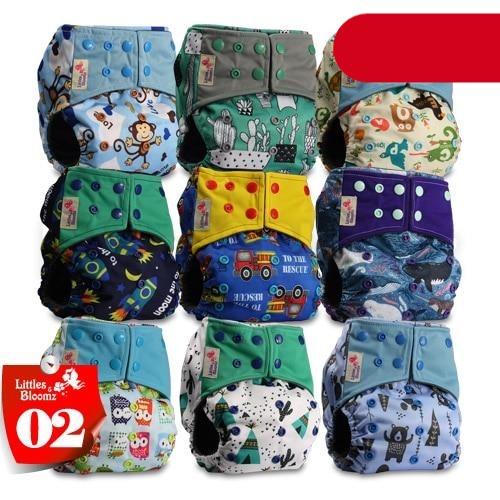 Modern 9/6PCS Set Bamboo Charcoal Washable Real Cloth Pocket NappiesFor Baby Boys and Girls Diaper Set In Modern Design