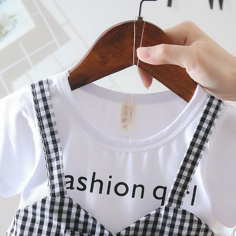 Retro Modern Baby Girl Clothing 0-3Y Casual Toddler Dress Plaid Fake Party Birthday Dress For Girls Between 6-24 Months