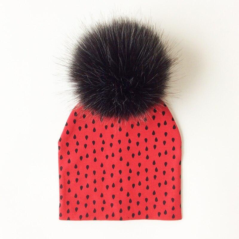 Luxury Modern Baby Hat Cotton Printing Hat With Pompon For Girls Autumn Winter Boys Caps Children Bonnet For Kids