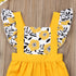 Summer Newborn Baby Girl Clothes Fly Sleeve Sunflower Print Romper Jumpsuit One-Piece Outfit  For Girls