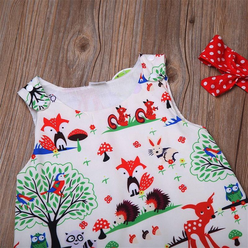 Summer Baby Girl Clothes Toddler Floral Headband Cartoon Dress Dot Shorts Outfits Clothes set 0-24M For Baby Girls  With Bow