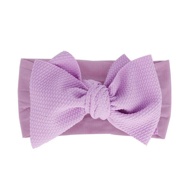 Baby Accessories Infant Baby Girl Cute Bow Headband Newborn Solid Headwear Headdress Nylon Elastic Hair Band Bow For Girls