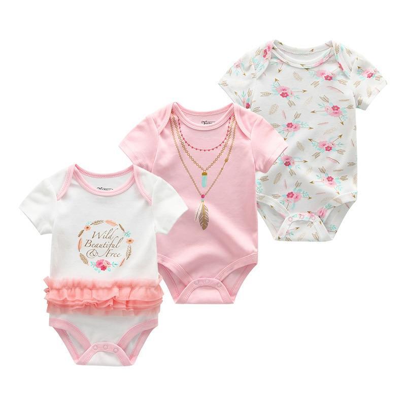 Modern 3PCS Baby Girl And Boy Newborn Boy Short Sleeve Baby Romper Jumpsuit Set For Boys and Girls