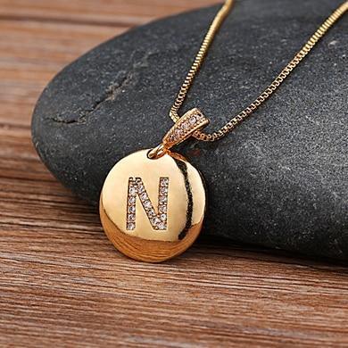 Women Girls Initial Gold Letter A - Z  Necklace Luxury Jewelry Perfect Gift Cool Style For Girls