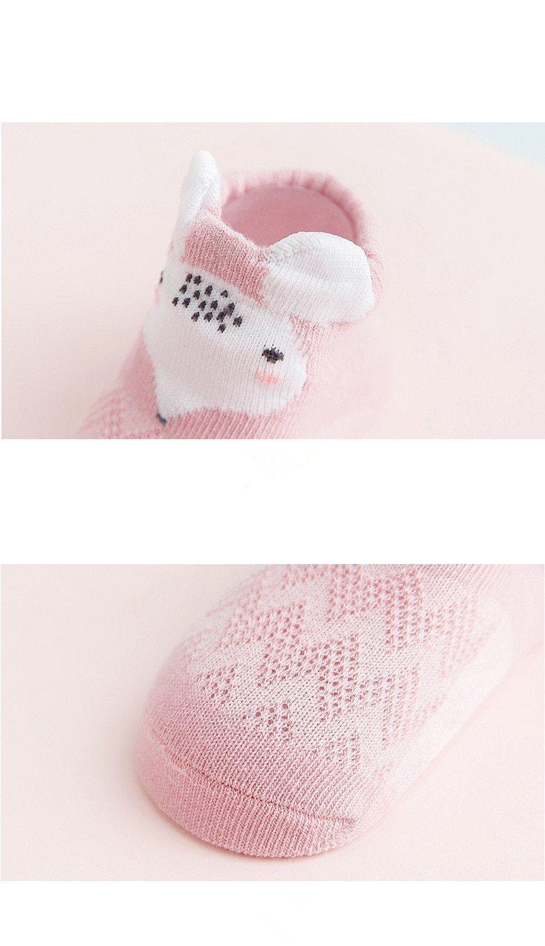 Anti Slip 5 Pairs Cute Cartoon Mesh Thin Soft Cotton Socks For Newborns Baby Girls And Boys