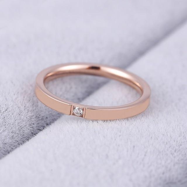 High Quality 4mm Wholesale Simple Ring Fashion Rose Gold Ring Men's and Women's Exclusive Couple Wedding Ring