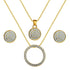 Gold Color Austrian Crystal Classic Hollow Round 48cm necklace pendant earrings jewelry set