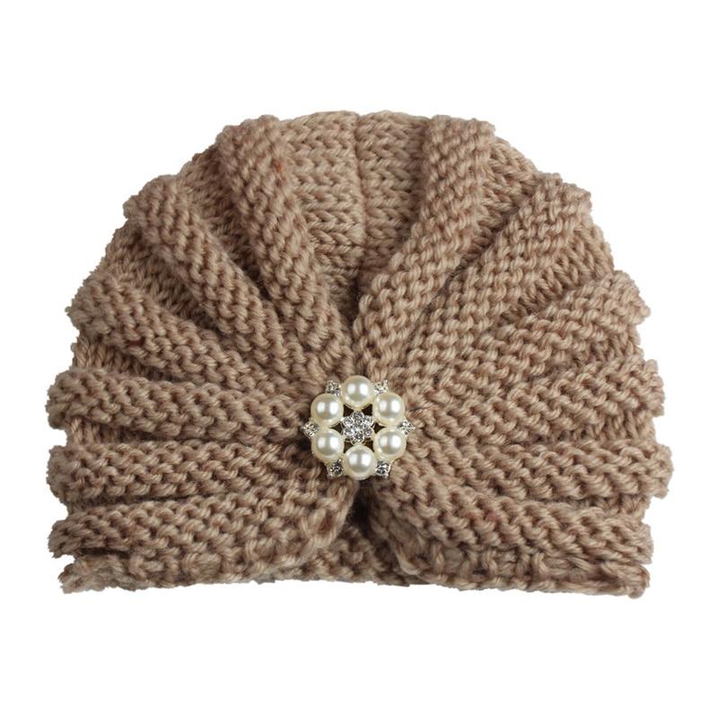 Handmade Knitted Winter Baby Hat for Girls Candy Color Enfant Baby Beanie Turban Hats Newborn Baby Cap