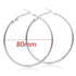 Big Circle Gold and Silver Luxury Woman 40mm 60mm 70mm 80mm Exaggerate Big Smooth Circle Hoop Earrings In Elegant Style
