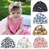 Cute Soft Cotton Knot Printed Rabbit Ears Turban Hat Indian Flower Cap for Baby Girls Accessories