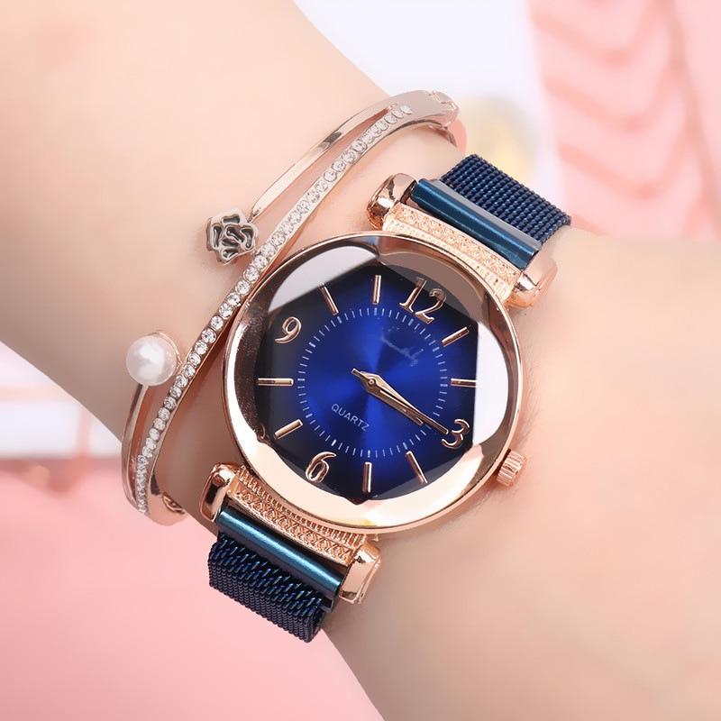 Women Watch Gradient Dial Milan Strap Luxury Fashion Ladies Watch Women Dress Watches Party Decoration Gifts For Women and Girls