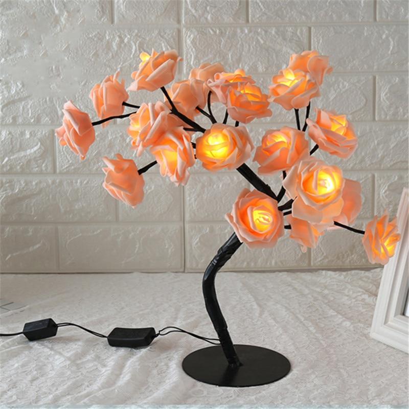 STEVVEX Rose Shaped Table Lamp Flower Rose Tree Decorative Light for Living Room Bedroom Kids Room/Decor Light