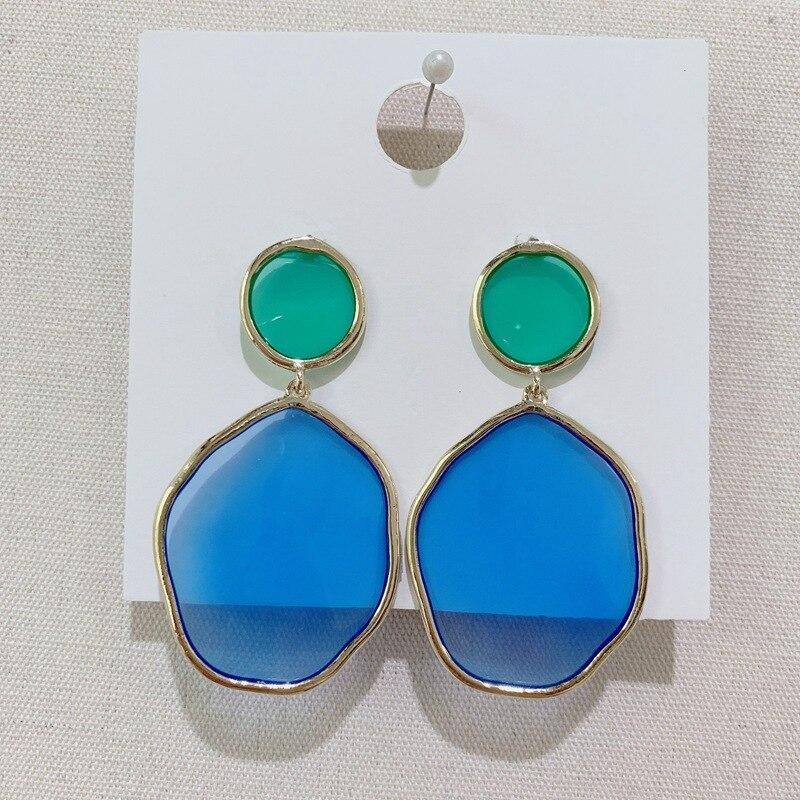 Style Blue Color Modern Fashion Elegant Geometric Dangle Earrings For Women New Luxury Cute Pendants women Jewelry