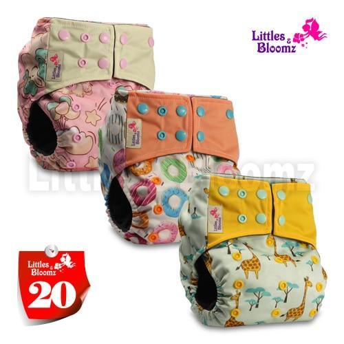 Modern Luxury Printed Washable Real Cloth Pocket Nappy,3 nappies/diapers Set For Girls and Boys Baby In Elegant Style