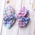 Modern Luxury Newborn Large Bow Cotton Rainbow Print Headwrap Baby Girl Fabric Messy Bow Turban Headband