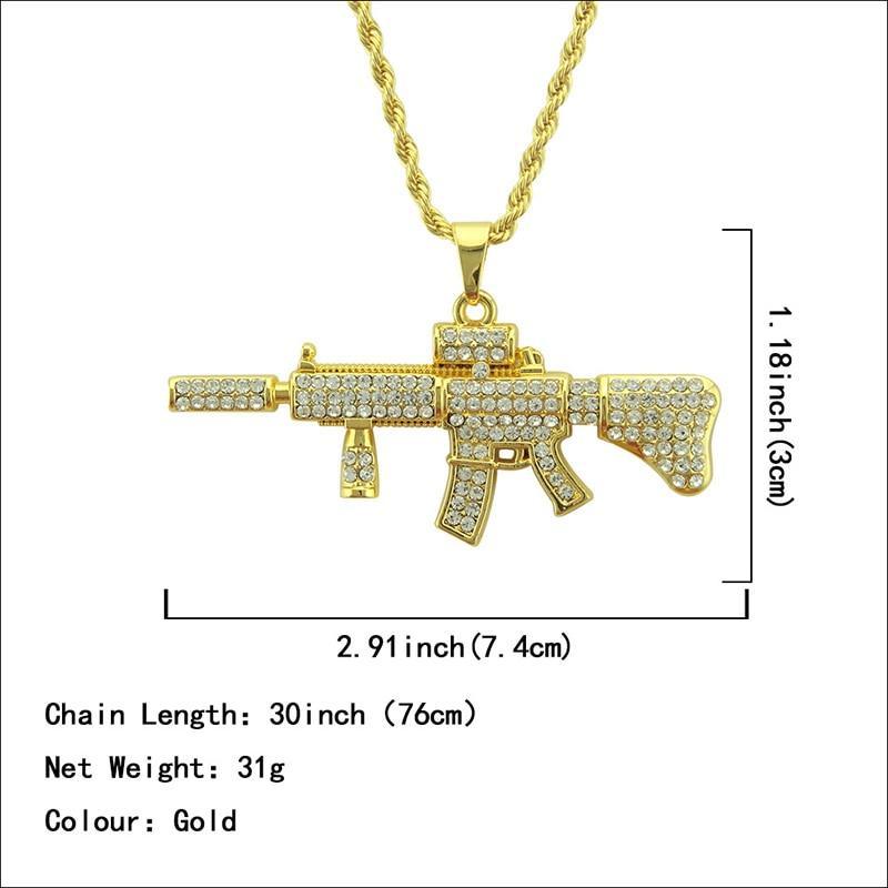 Modern Fashion Pendant Luxury Necklaces For Women And Men Cool Hip Hop Jewelry Steampunk Bling Rhinestone Elegant Gold Long Chain Necklace