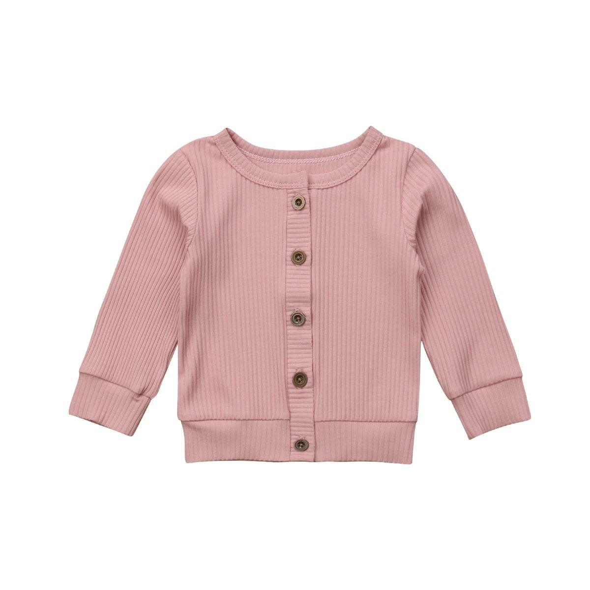 Newborn Infant Kids Baby Girls Clothes Button Knitted Sweater Cardigan Coat Tops For Girls In Classic Design