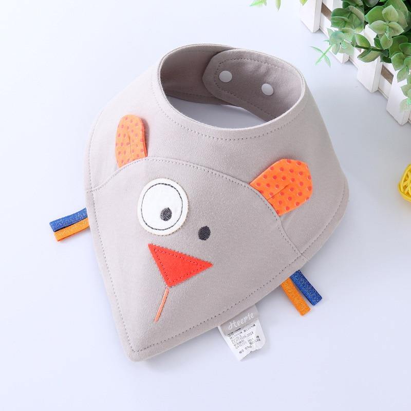 Baby Bibs Waterproof Triangle Cotton Cartoon Child  Dribble Bibs Newborn Absorbent Cloth Bib for Kids in Cat Design