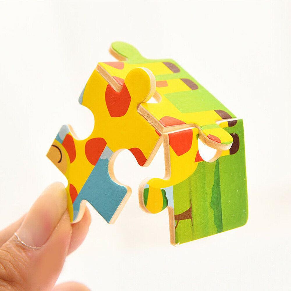 10pcs Of Wood Puzzle Baby Young Children Early Lessons Learned Intelligence Cartoon Animal Puzzle Wooden Toys Education Puzzles