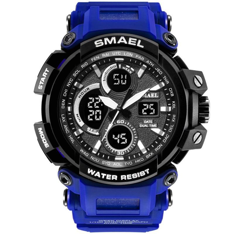 Red Modern Sport  Waterproof 50M Men Watches With LED Digital Display In Military Armi Relogio Masculino Style