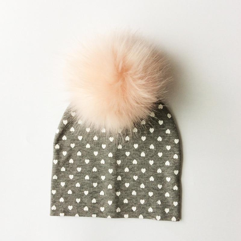 Luxury Modern Baby Hat Cotton Printing Hat With Pompon For Girls Autumn Winter Boys Caps Children Bonnet For Kids