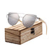 Modern Cat Eye Sunglasses for Women Polarized Sunglasses with metal frame and natural Bamboo wood frame Fashion Style