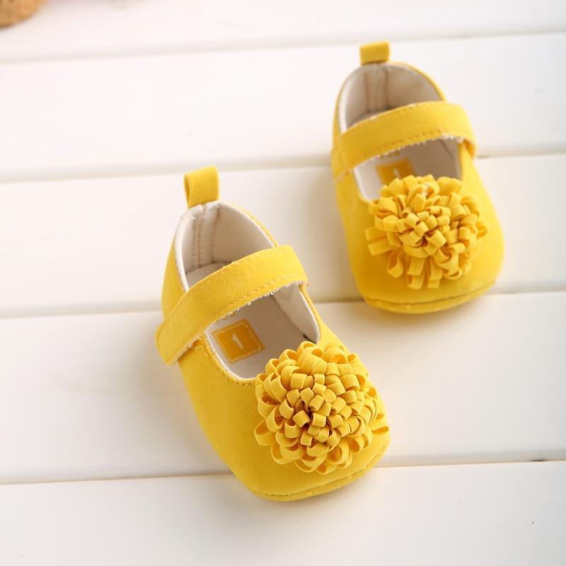 Candy Colors Newborn Baby Prewalker Princess Girl Crib Big Flower Soft Bottom Anti-slip Shoes Footwear  Shoes