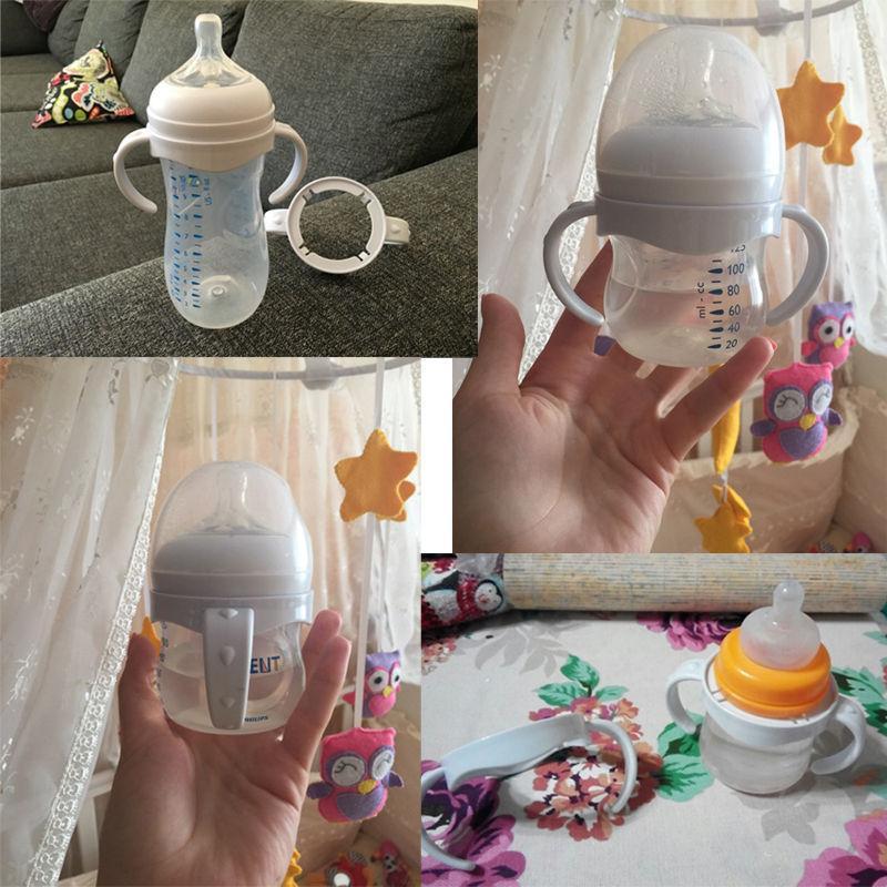 White Bottle Grip Handle For Natural Wide Mouth Baby Feeding Glass Bottles Babies Accessories