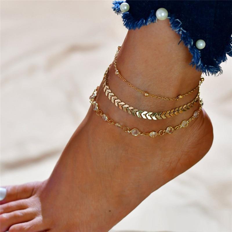 Several Luxury Styles of Vintage Beach Foot AnkletBrecelets For Women Bohemian Female Anklets women Jewelry